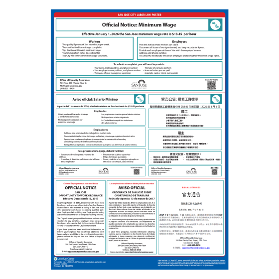 San Jose Labor Law Poster