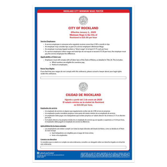 Rockland, ME City Labor Law Poster
