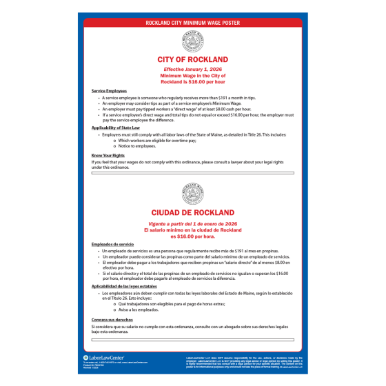 Rockland, ME City Labor Law Poster