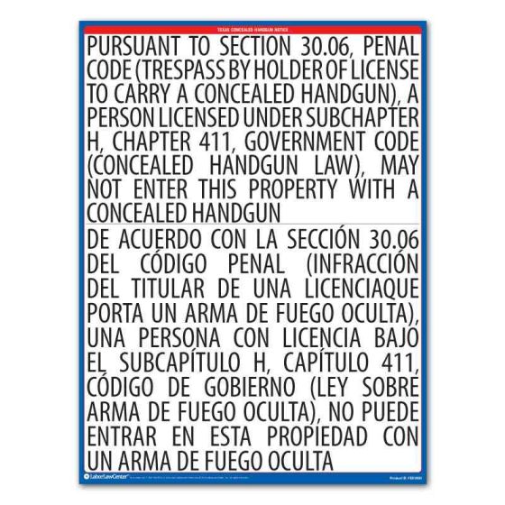 Texas Concealed Handgun Notice