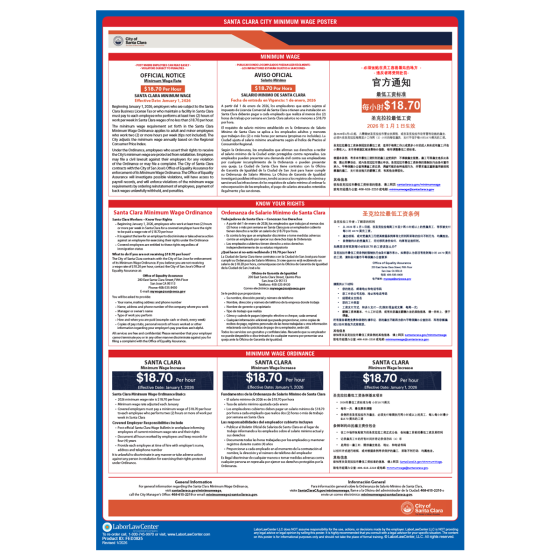 Santa Clara Labor Law Poster