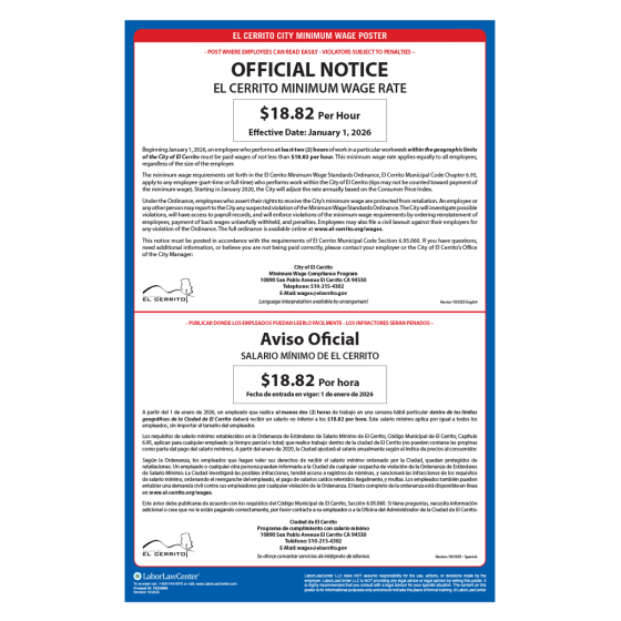 El Cerrito Labor Law Poster