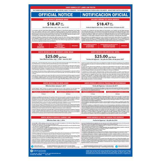 Santa Monica Labor Law Poster