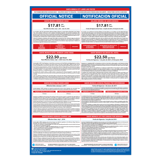 Santa Monica Labor Law Poster