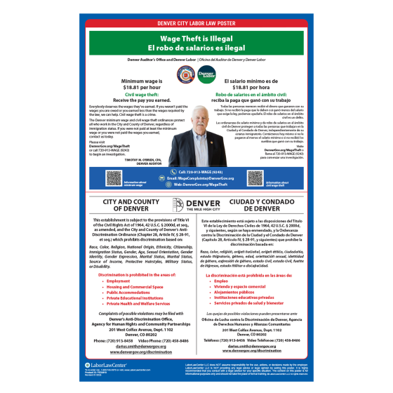 Denver City Labor Law Poster