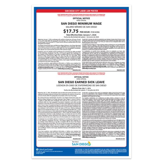 San Diego Labor Law Poster