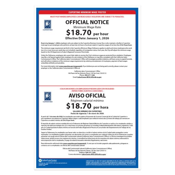 Cupertino Labor Law Poster