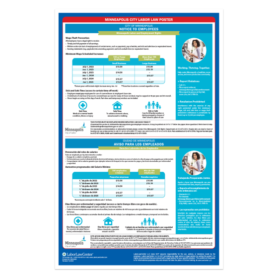 Minneapolis City Labor Law Poster