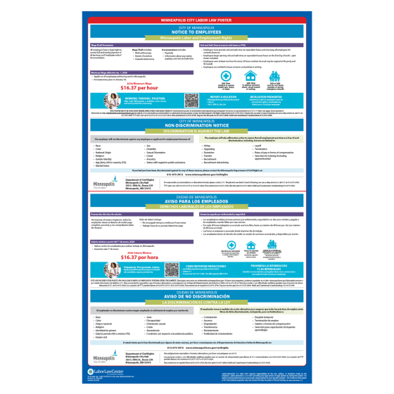 Minneapolis City Labor Law Poster