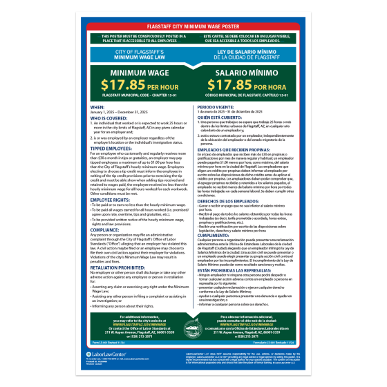 Flagstaff City Labor Law Poster