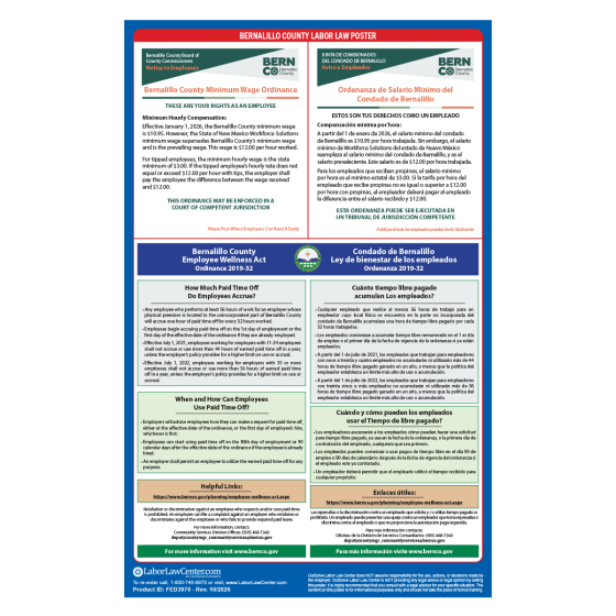 Bernalillo County Labor Law Poster