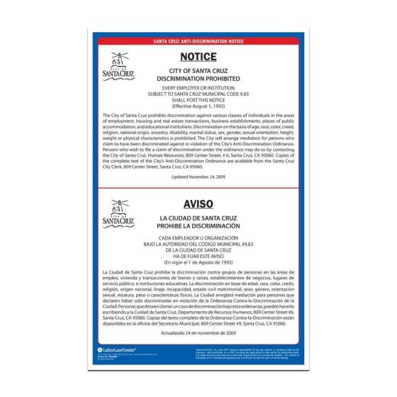 Santa Cruz Labor Law Poster