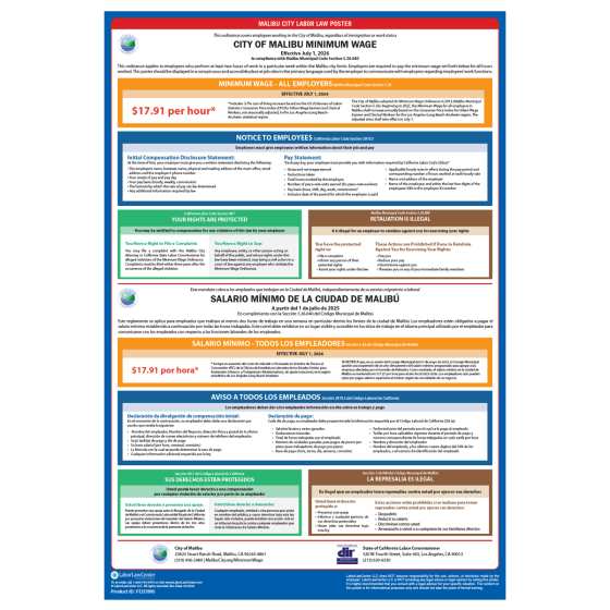 Malibu, CA City Labor Law Poster