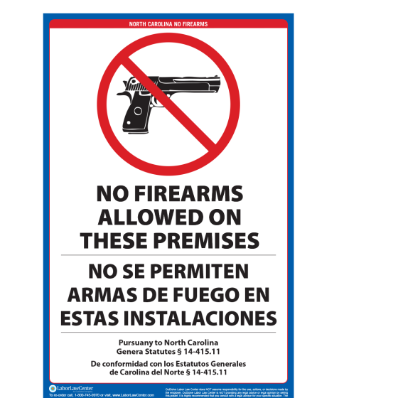 North Carolina, NC No Firearms