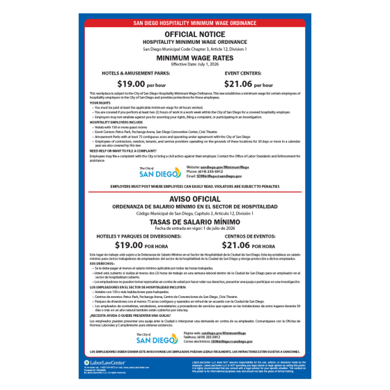 San Diego Hospitaility Minimum Wage Ordinance