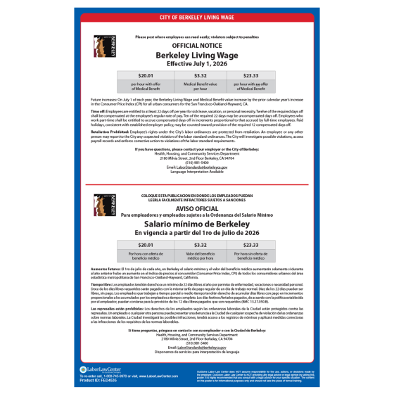 Berkeley CA Living Wage