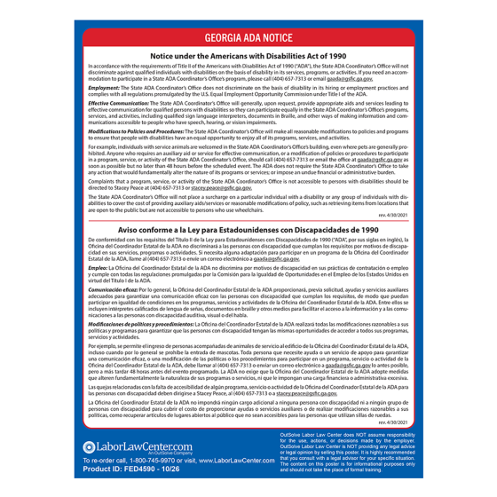 Georgia ADA Notice Poster