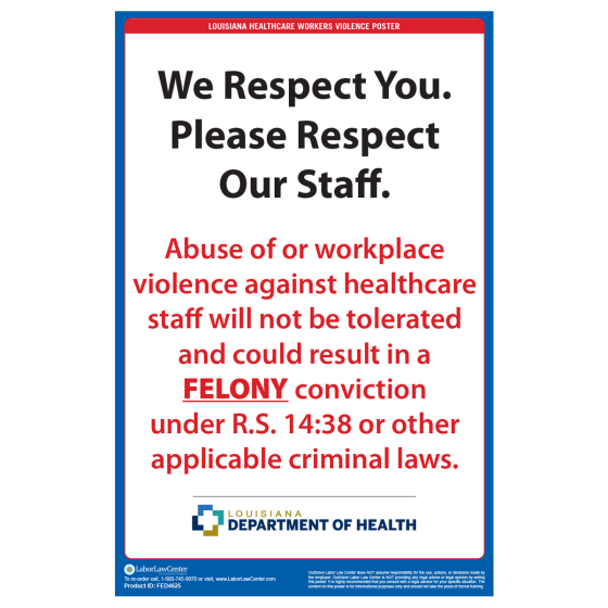 Louisiana Healthcare Workers Violence Poster