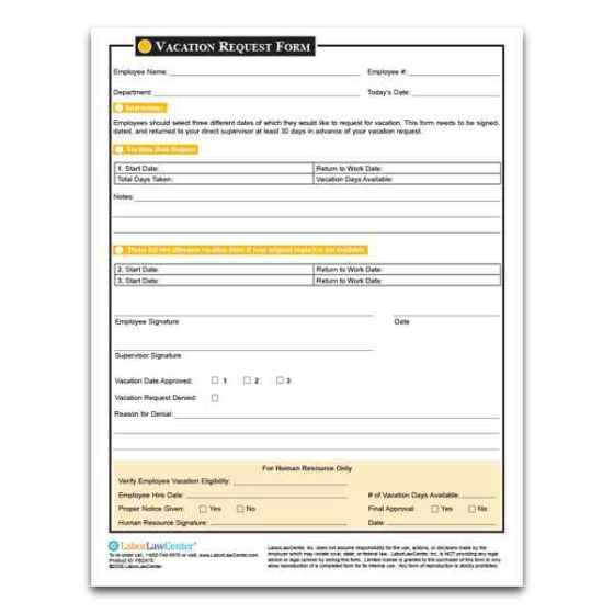 Vacation Request/Response Form