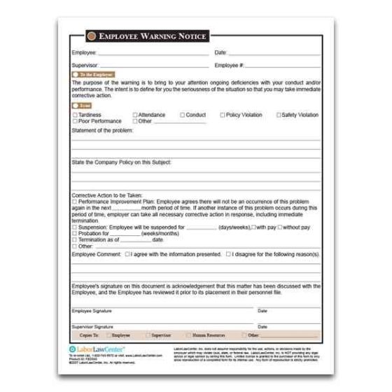 Employee Warning Notice