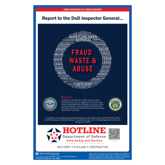 Department of Defense (DoD) Fraud, Waste, & Abuse Poster