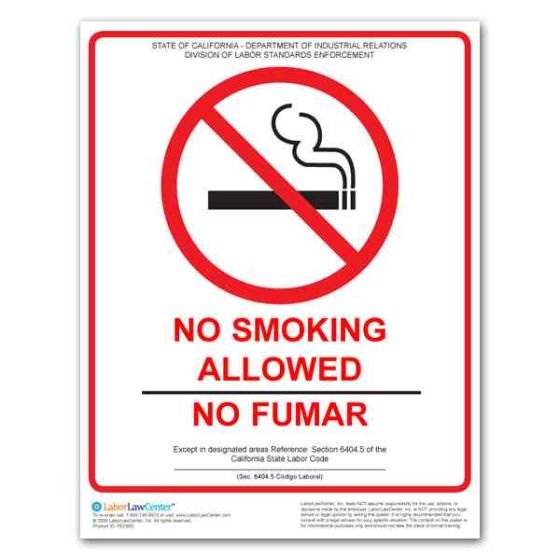 California No Smoking Poster 