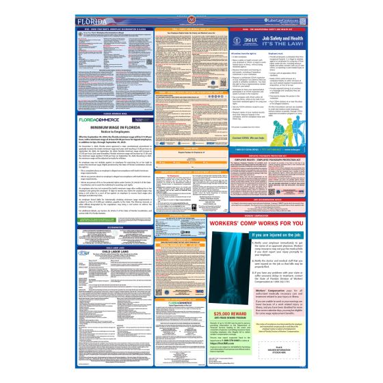 Florida & Federal Labor Law Posters - Unlaminated 