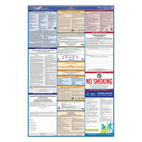 Georgia & Federal Labor Law Posters - Spanish - Unlaminated 
