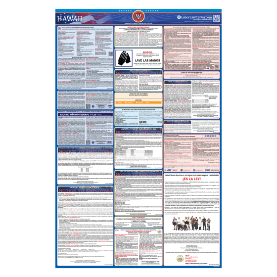 Hawaii & Federal Labor Law Posters - Spanish