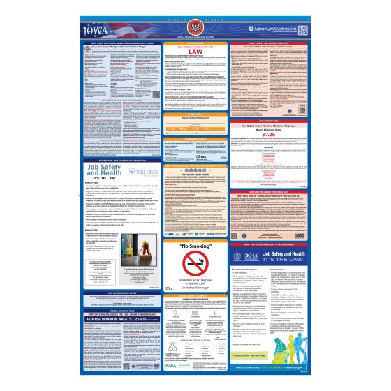 Iowa & Federal Labor Law Posters - Unlaminated 