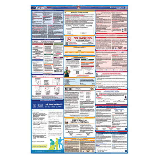 Illinois & Federal Labor Law Posters - Unlaminated 