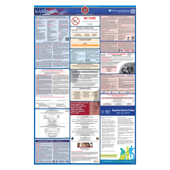 Kansas & Federal Labor Law Posters - Spanish
