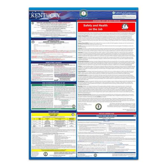 Kentucky State Labor Law Poster - Unlaminated 