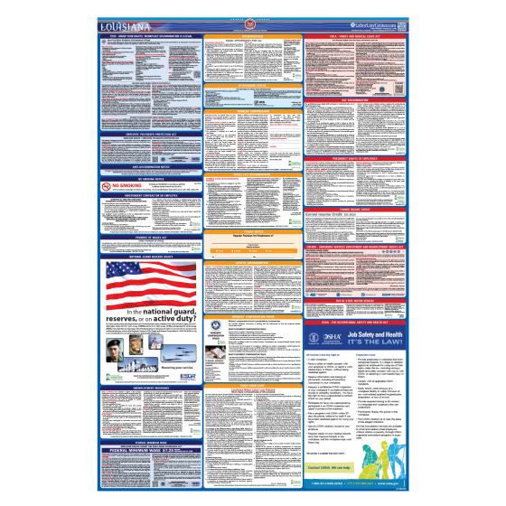 Louisiana & Federal Labor Law Posters - Spanish - Unlaminated 
