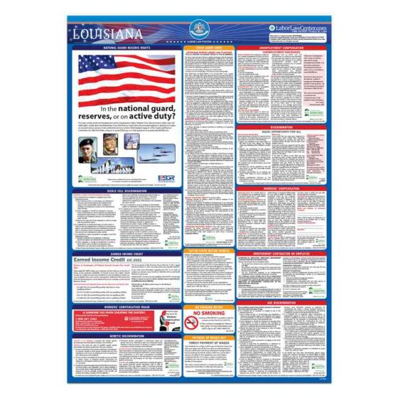 Louisiana State Labor Law Poster - Unlaminated 