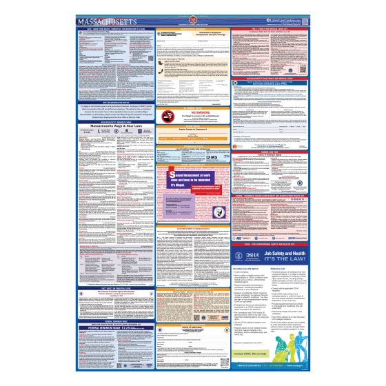 Massachusetts & Federal Labor Law Posters - Unlaminated 