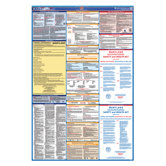 Maryland & Federal Labor Law Posters - Spanish - Unlaminated 