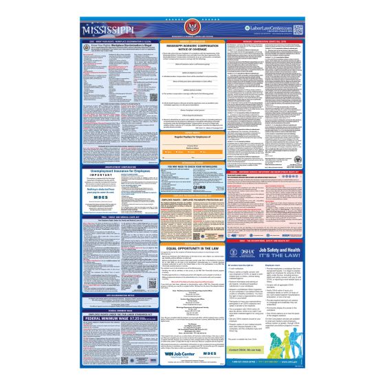 Mississippi & Federal Labor Law Posters - Unlaminated 