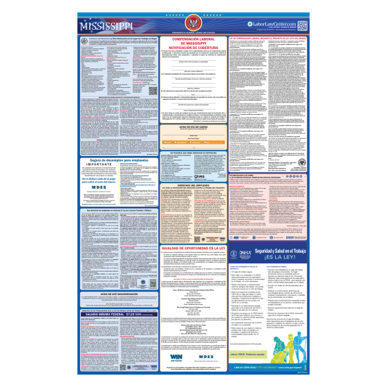 Mississippi & Federal Labor Law Posters - Spanish