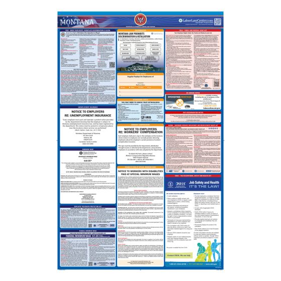 Montana & Federal Labor Law Posters - Unlaminated 