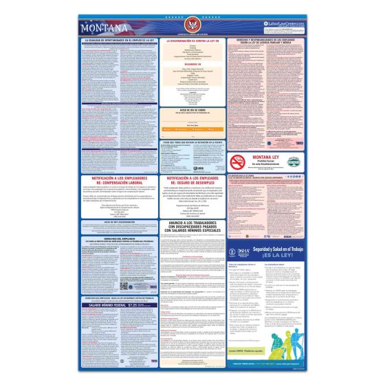 Montana & Federal Labor Law Posters - Spanish - Unlaminated 