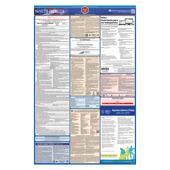 North Dakota & Federal Labor Law Posters - Spanish