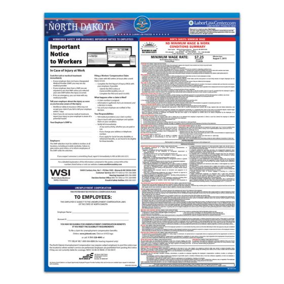 North Dakota State Labor Law Poster