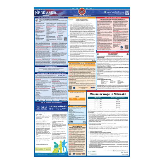 Nebraska & Federal Labor Law Posters - Spanish - Unlaminated 