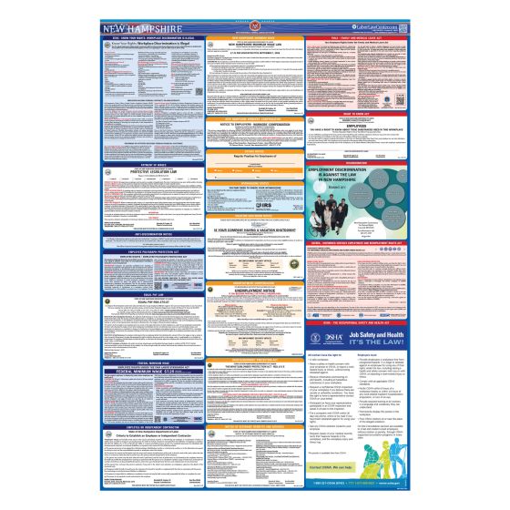 New Hampshire & Federal Labor Law Posters - Spanish - Unlaminated 