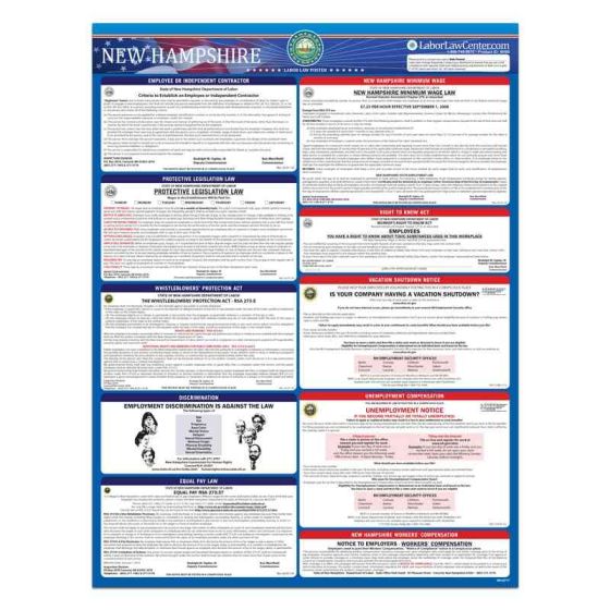 New Hampshire State Labor Law Poster - Spanish - Unlaminated 