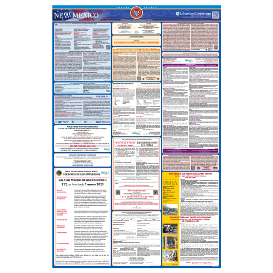 New Mexico & Federal Labor Law Posters - Spanish - Unlaminated 