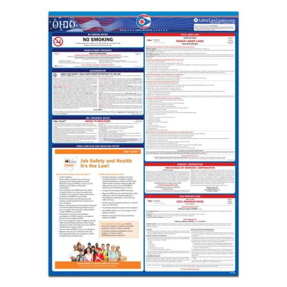 Ohio State Labor Law Poster - Spanish - Unlaminated 