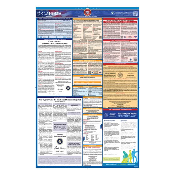 Oklahoma & Federal Labor Law Posters - Spanish - Unlaminated 