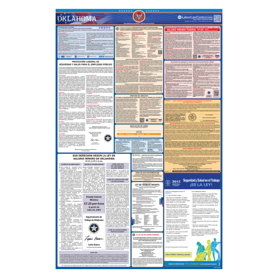 Oklahoma & Federal Labor Law Posters - Spanish